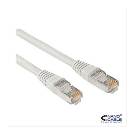 CABLE RED LATIGUILLO RJ45 CAT.6 UTP AWG24·5M GRIS NANOCABLE