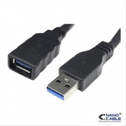 CABLE USB 3.0 PROLONGACION AM-AH 2M NEGRO NANOCABLE