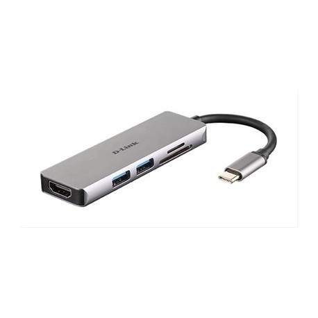 HUB D-LINK USB-C 5EN1 CON HDMI 2xUSB3.0 LECTOR DE TARJETAS