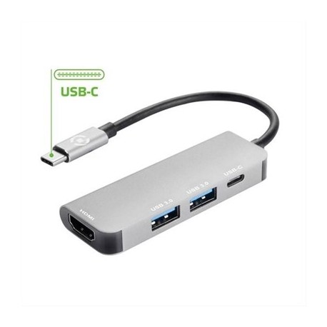 CELLY USB-C A (2)USB 3.0. HDMI Y USB-C METAL·