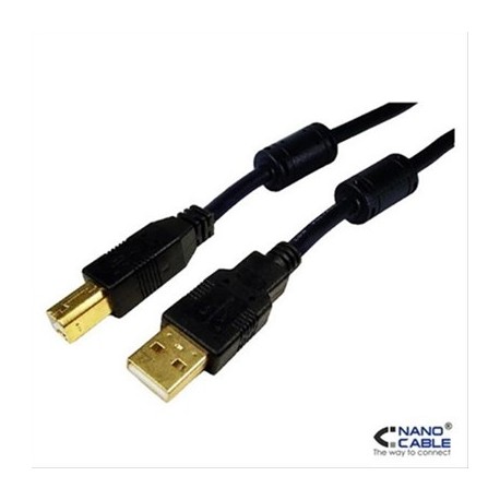 CABLE USB 2.0 AM-BM 5M NANOCABLE FERRITA