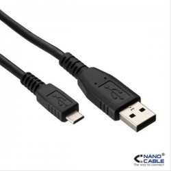 CABLE USB 2.0 AM-MICRO USB BM 0.8M NEGRO NANOCABLE