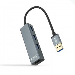 HUB USB 3.0 NANOCABLE 4xUSB 10CM GRIS