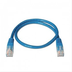 CABLE RED LATIGUILLO RJ45 CAT.6 UTP AWG24·0.5M AZUL NANOCABLE
