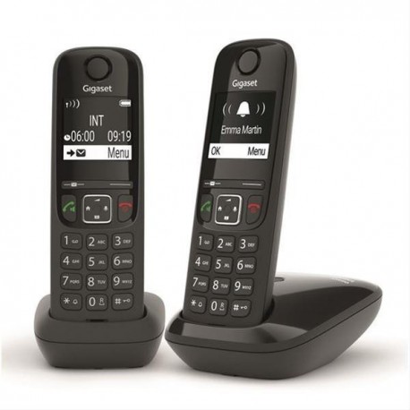 TELEFONO INALAMBRICO GIGASET AS690 DUO NEGRO ·