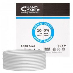 BOBINA 305M CAT.6 UTP RIGIDO RJ45 AWG24 NANOCABLE