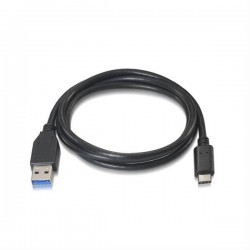 CABLE USB 3.1 GEN2 10GBPS 3A· TIPO C USB-CM-AM 1M NEGRO NANOCABLE