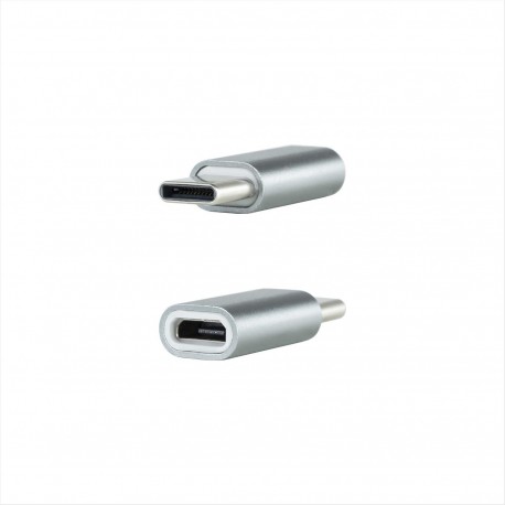 ADAPTADOR USB-CM A MICRO USBH· ALUMINIO GRIS NANOCABLE