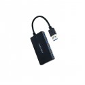 HUB USB 3.0 4xUSB3.0 USB-AM-USB3.0H NEGRO 15CM GRIS