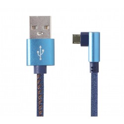 CABLE USB 2.0 AM-MICRO USB BM ACODADO 1.8M AZUL JEANS CABLEXPERT