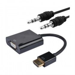 CONVERSOR HDMI A SVGA+AUDIO· HDMI AM-SVGAH+3.5H· 0.1M+1M NEGRO NANOCABLE