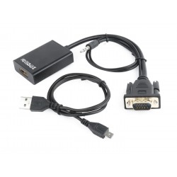 CABLE ADAPTADOR GEMBIRD VGA A HDMI 0·15M CON AUDIO 3·5MM