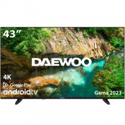 TV LED 43\" DAEWOO 4K UHD ANDROID SMART TV WIFI HDR HDMI USB BLUET TDT2 SATEL DESPRECINTADO