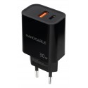 CARGADOR USB-CPD + USB-AQC 30W NEGRO NANOCABLE